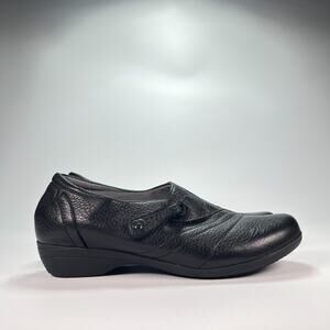 Dansko Franny Black Leather Slip On Shoes 5500020200 Women’s Size US 8.5 EU 39